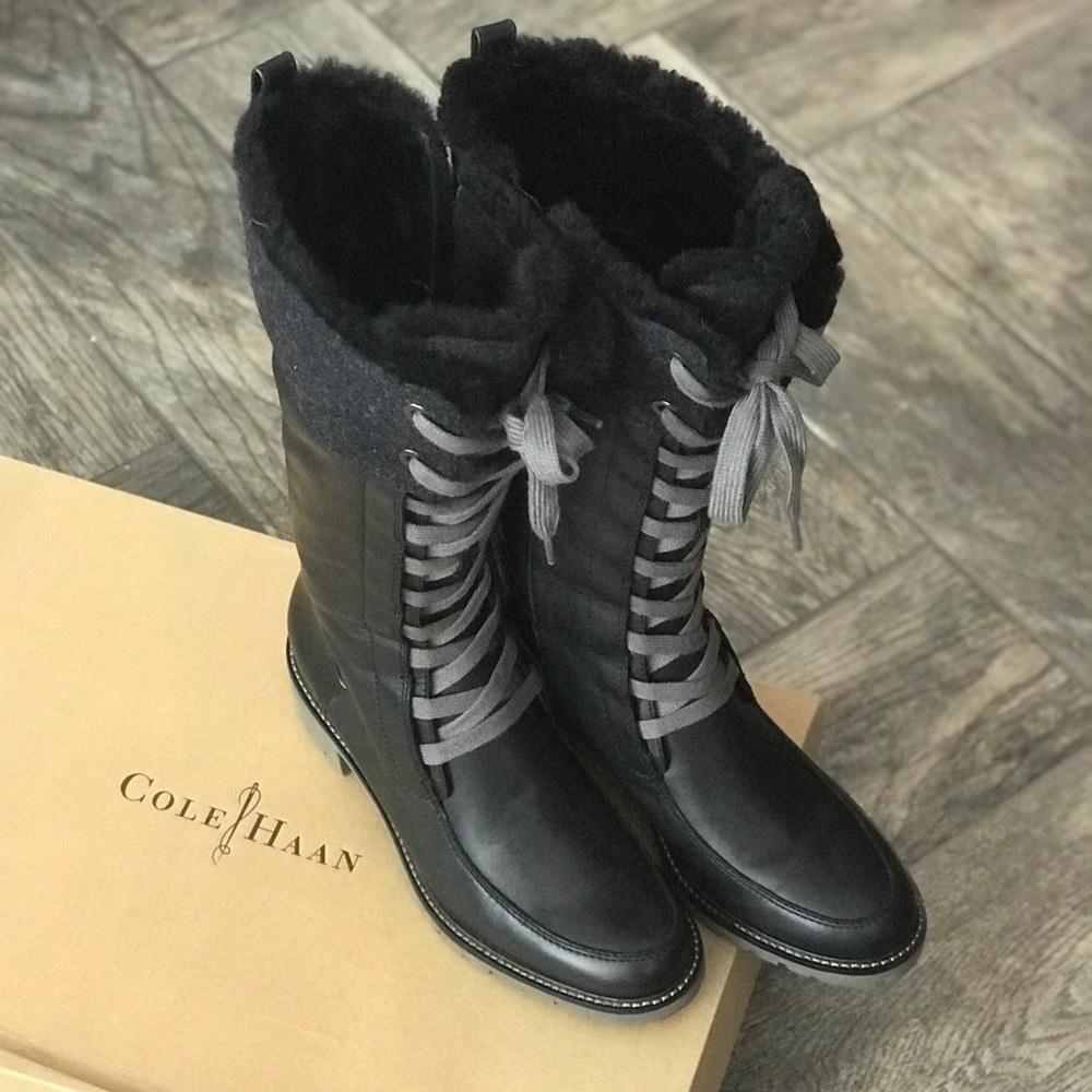 Stay warm and dry in zip up waterproof boots.